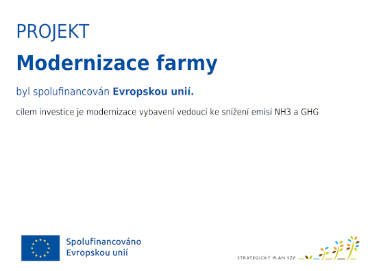 Projekt modernizace farmy 2026